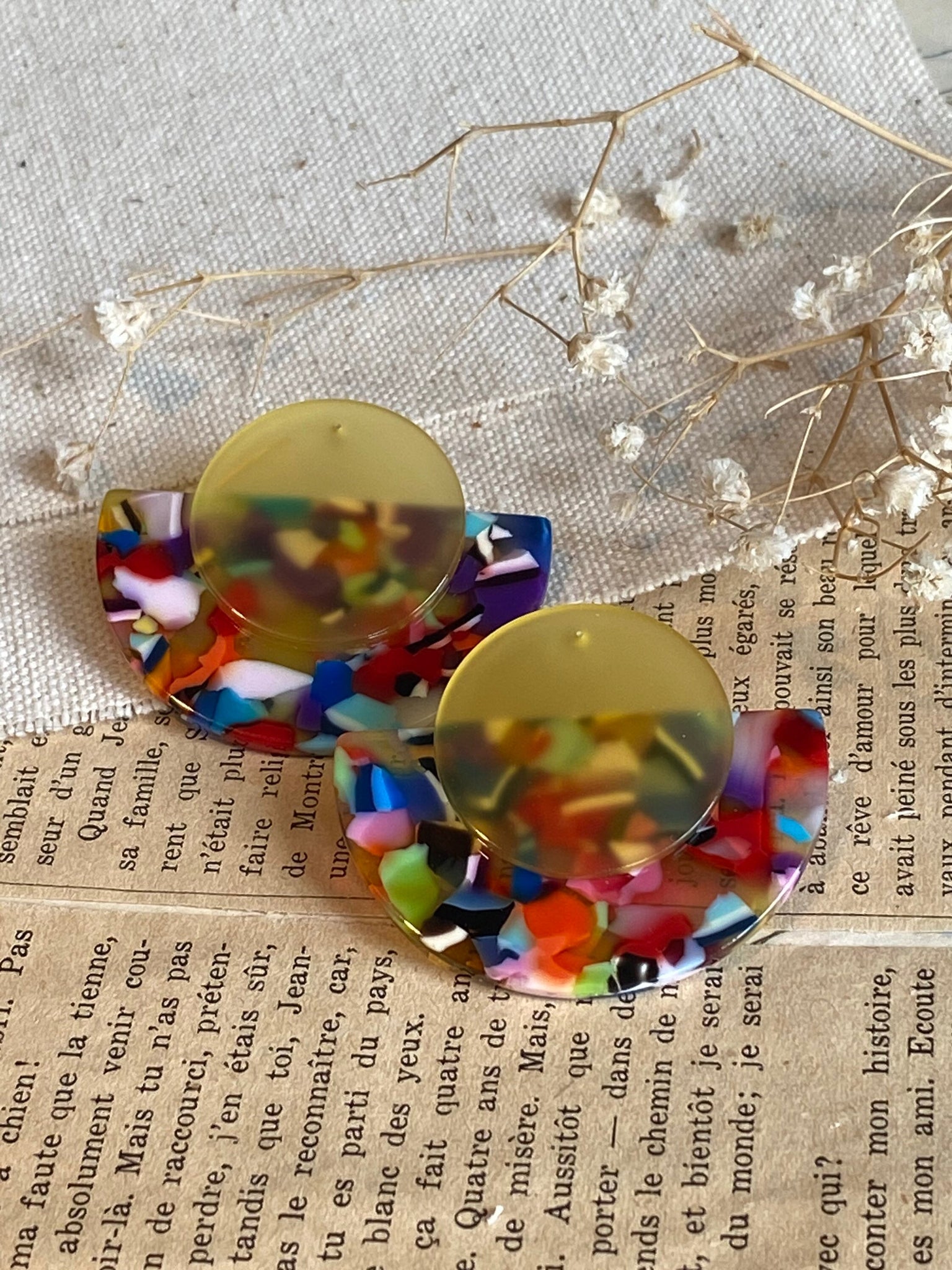 Boucles oreilles Coloree multicolore Comme un ange