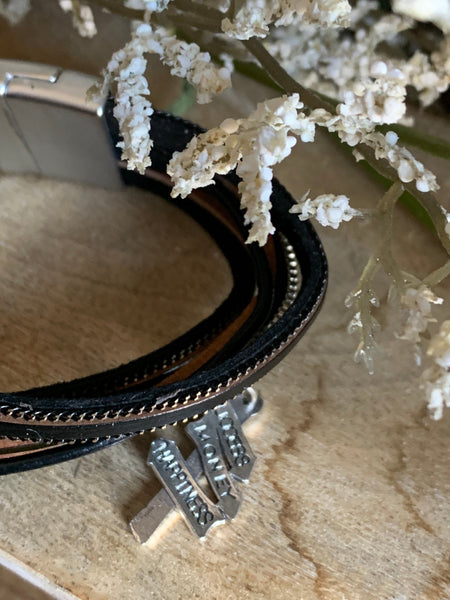 Bracelet cuir hapiness Comme un ange