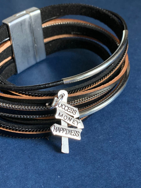 Bracelet cuir hapiness Comme un ange