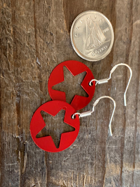 Boucles d’oreilles breloque étoile rouge crochet alliage de métaux argent Comme un ange