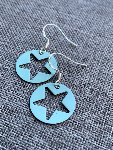 Boucles d’oreilles breloque étoile bleu crochet alliage de métaux argent Comme un ange