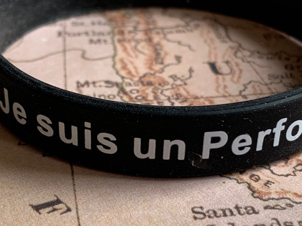 Bracelet PerfoPreneur noir silicone Comme un ange