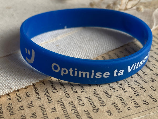 Bracelet optimise ta vitamine C et D bleu silicone Comme un ange