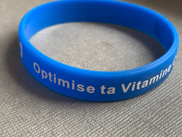 Bracelet optimise ta vitamine C et D bleu silicone Comme un ange
