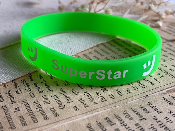Bracelet SuperStar silicone vert Comme un ange