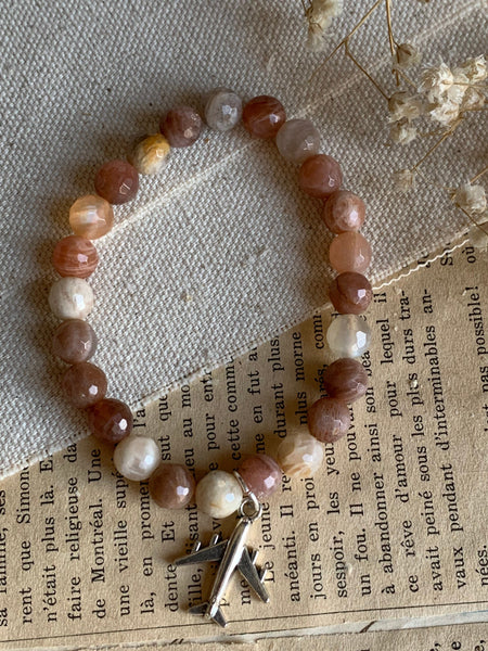 Bracelet pierre de soleil voyage avion Comme un ange