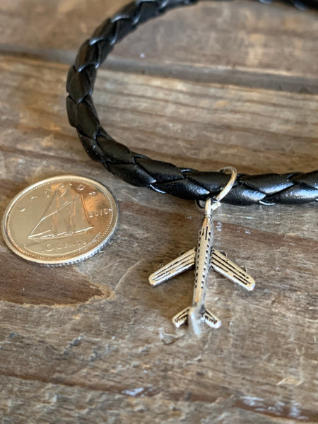 Bracelet cuir noir destination voyage Comme un ange