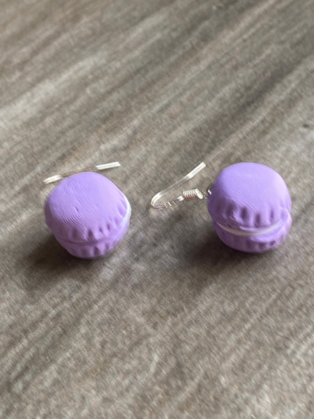 Boucles d’oreilles macaron mauve Comme un ange