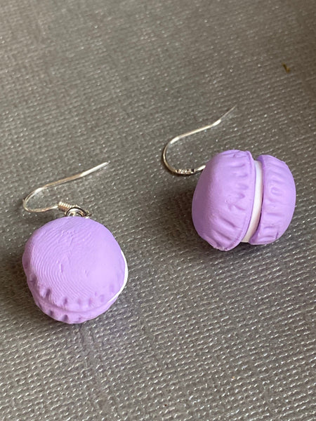 Boucles d’oreilles macaron mauve Comme un ange