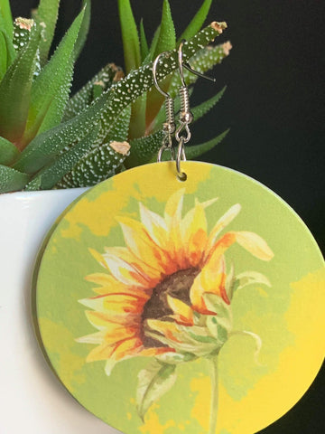 Boucles oreilles gratitude tournesol Comme un ange