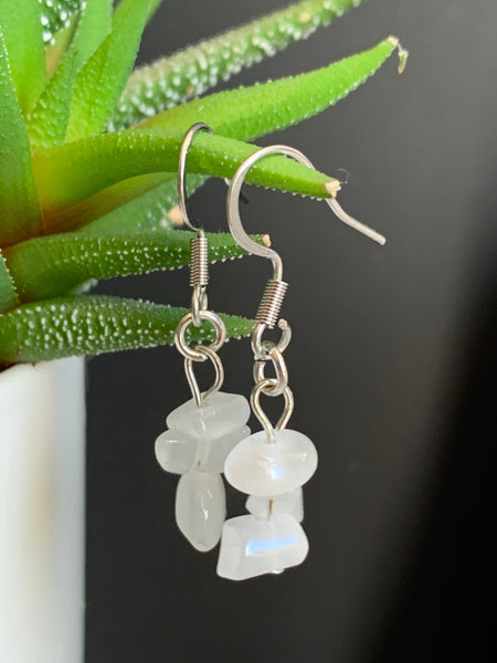 Boucles d’oreilles pierres blanches Comme un ange