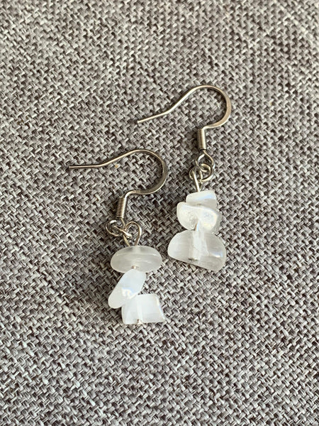 Boucles d’oreilles pierres blanches Comme un ange