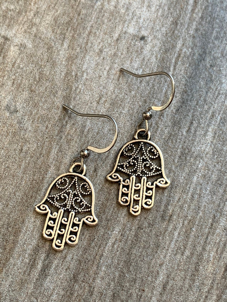 Boucles oreilles mains  protectrices hamza Comme un ange