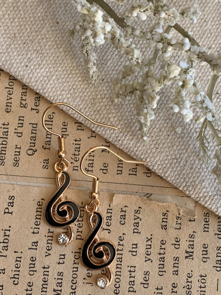 Boucles oreilles notes dorées Comme un ange
