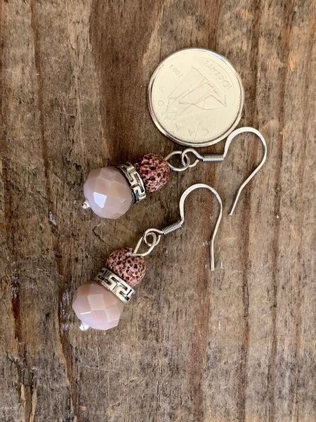 Boucles d’oreilles perle pierre de lave  bijoux diffuseur aromathérapie chic Comme un ange
