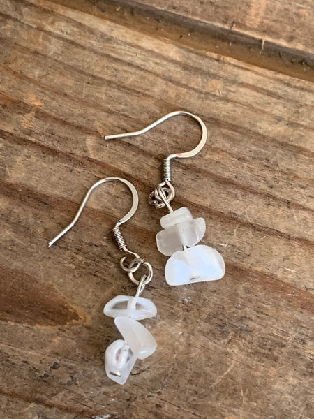 Boucles d’oreilles pierres blanches Comme un ange