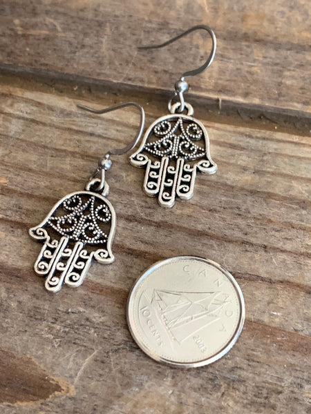 Boucles oreilles mains  protectrices hamza Comme un ange