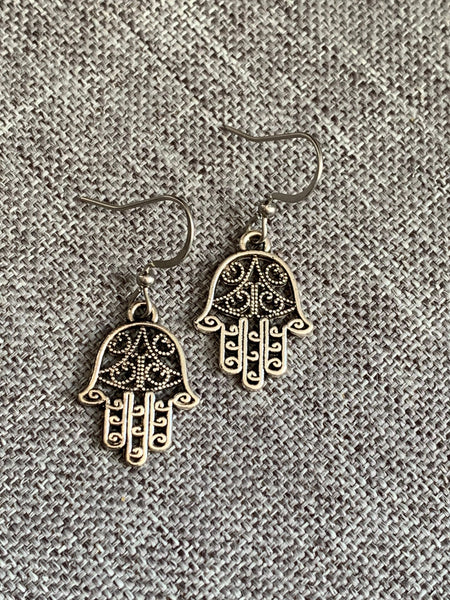 Boucles oreilles mains  protectrices hamza Comme un ange