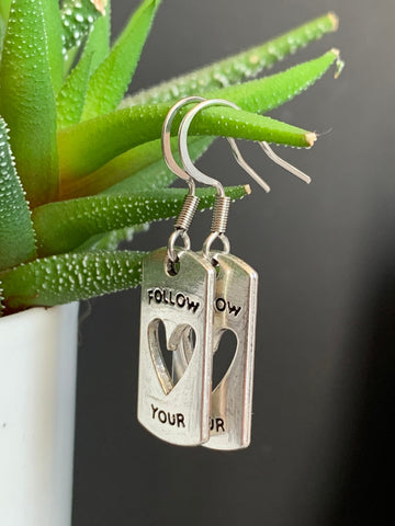 Boucles oreilles follow your heart Comme un ange