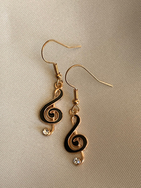 Boucles oreilles notes dorées Comme un ange