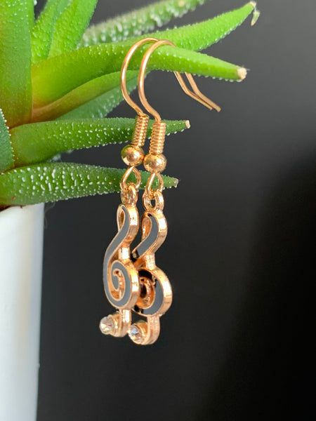 Boucles oreilles notes dorées Comme un ange