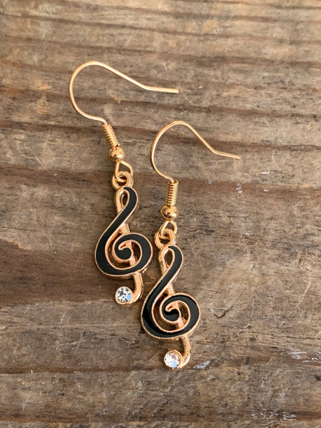 Boucles oreilles notes dorées Comme un ange
