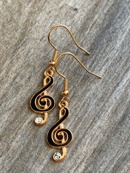Boucles oreilles notes dorées Comme un ange