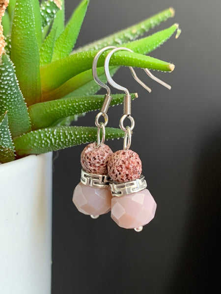 Boucles d’oreilles perle pierre de lave  bijoux diffuseur aromathérapie chic Comme un ange