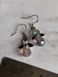 Boucles d’oreilles ange pierre mauve alliage de métaux argent Comme un ange