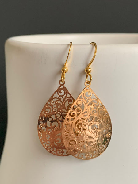 Boucles d’oreilles breloque alliage de métaux or à motifs Comme un ange