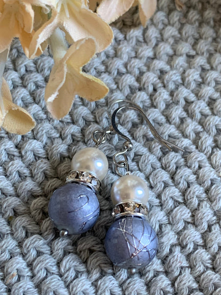 Boucles oreilles perles Comme un ange