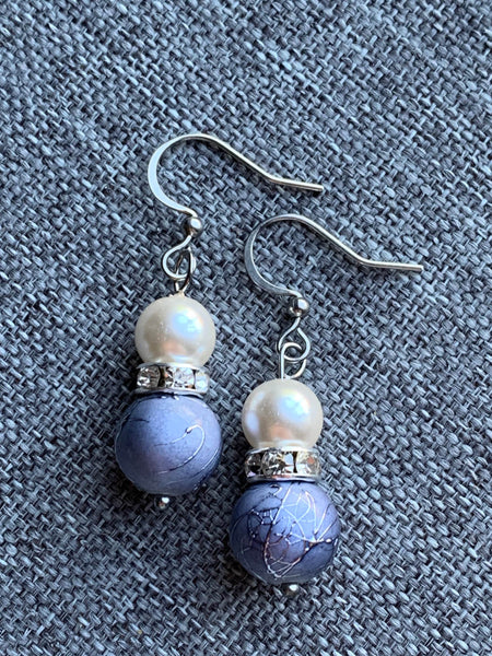 Boucles oreilles perles Comme un ange