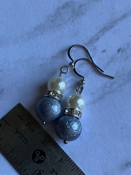 Boucles oreilles perles Comme un ange