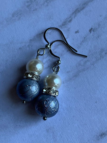Boucles oreilles perles Comme un ange