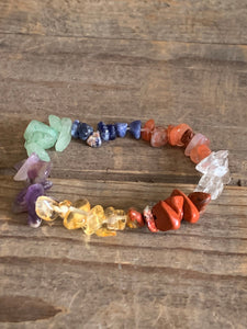 Bracelet élastique pierres arc-en-ciel chackras protection quartz Comme un ange