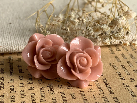 Boucles oreilles rose rose Comme un ange