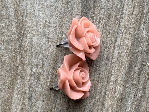 Boucles oreilles rose rose