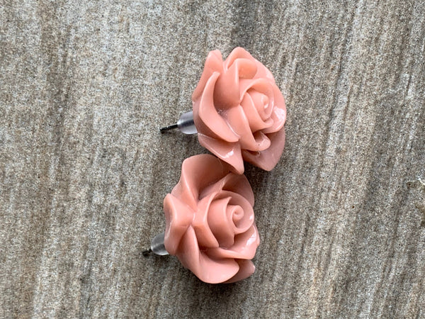 Boucles oreilles rose rose Comme un ange