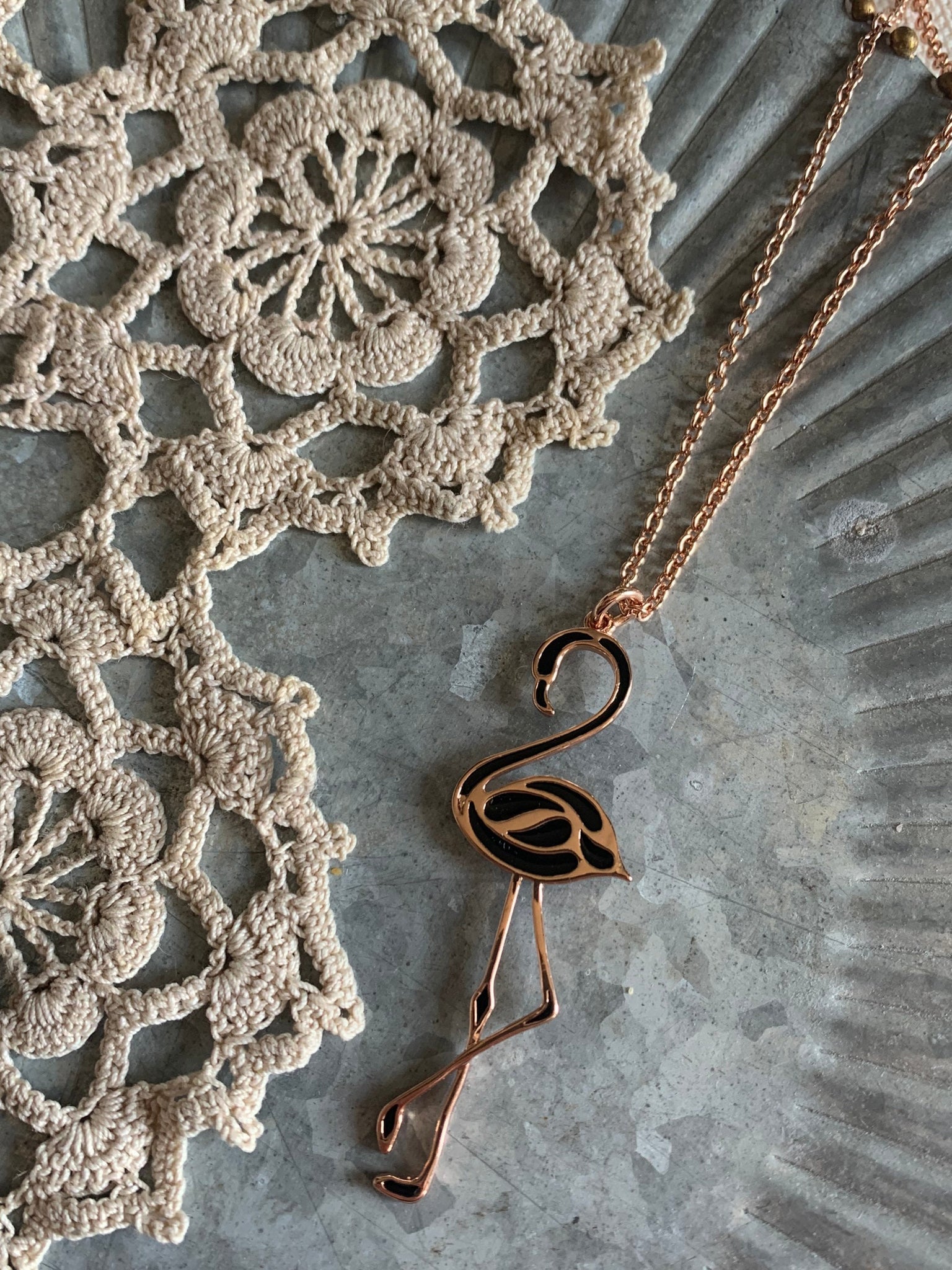 Collier flamant rose Comme un ange