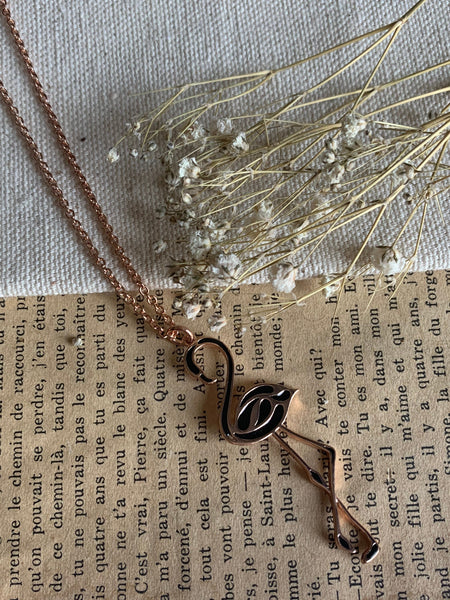 Collier flamant rose Comme un ange