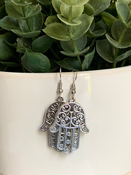 Boucles oreilles main Hamsa protection Comme un ange