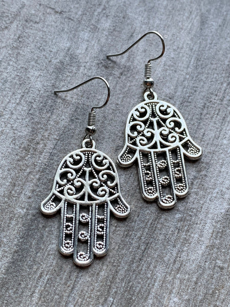 Boucles oreilles main Hamsa protection Comme un ange