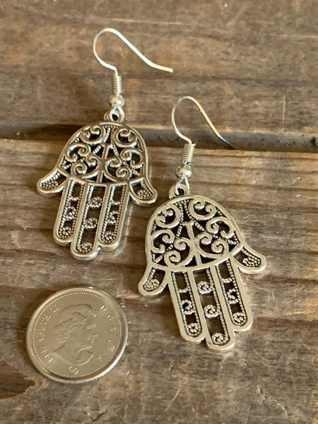 Boucles oreilles main Hamsa protection Comme un ange