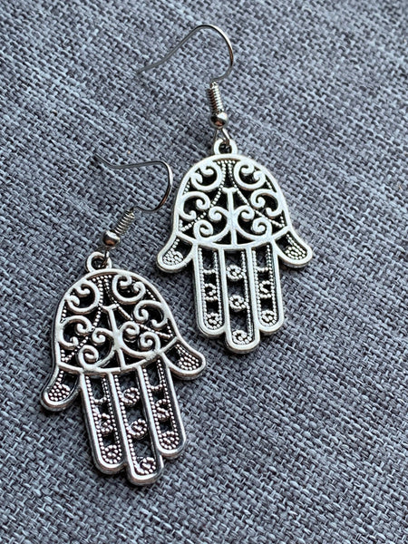 Boucles oreilles main Hamsa protection Comme un ange