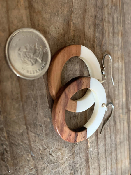 Boucles oreilles bois Comme un ange