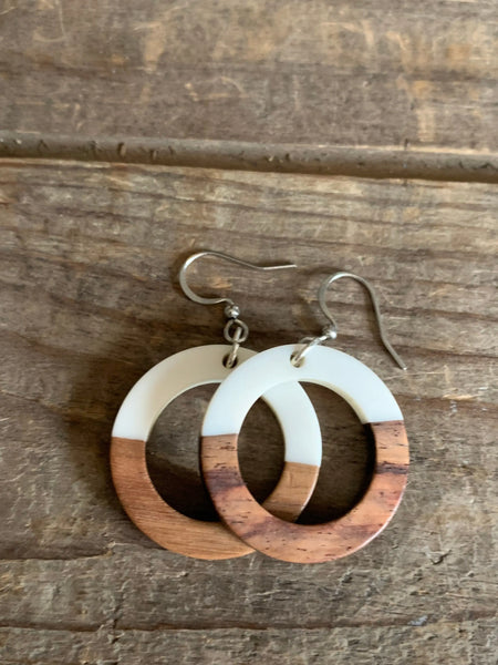 Boucles oreilles bois Comme un ange