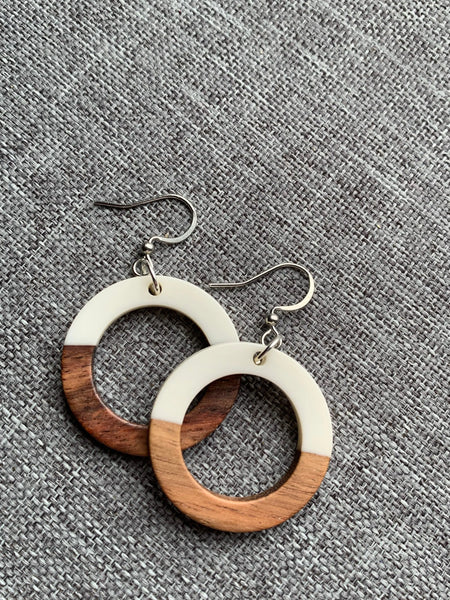 Boucles oreilles bois Comme un ange