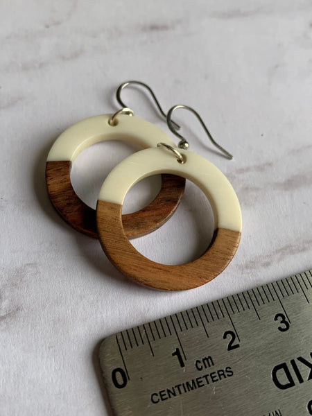 Boucles oreilles bois Comme un ange
