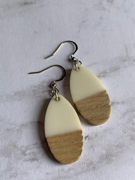 Boucles oreilles bois Comme un ange