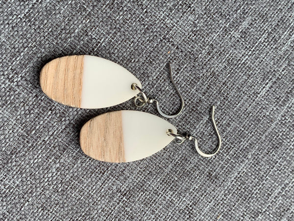Boucles oreilles bois Comme un ange
